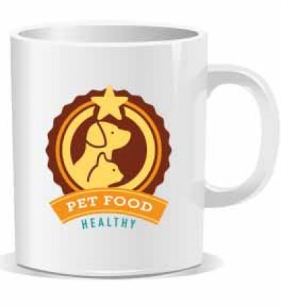 แก้วเซรามิคสีขาว Pet food healthy coffee mug
